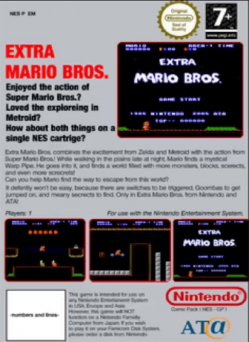 Extra Mario Bros (Hack) — Box back